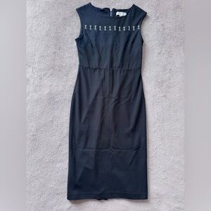 MICHAEL Michael Kors Black Embellished Midi Dress